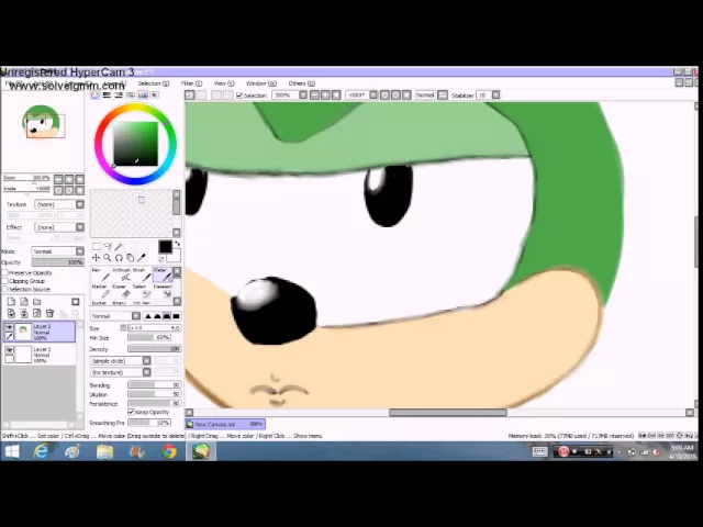 Me drawing Manic the Hedgehog - Realism